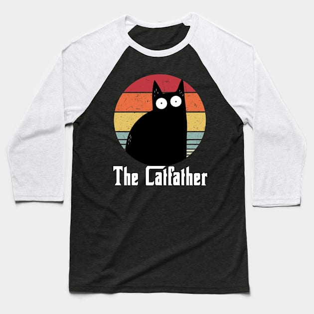 The Catfather Cat Father Mafia Whiskers Male Daddy Baseball T-Shirt by Daphne R. Ellington